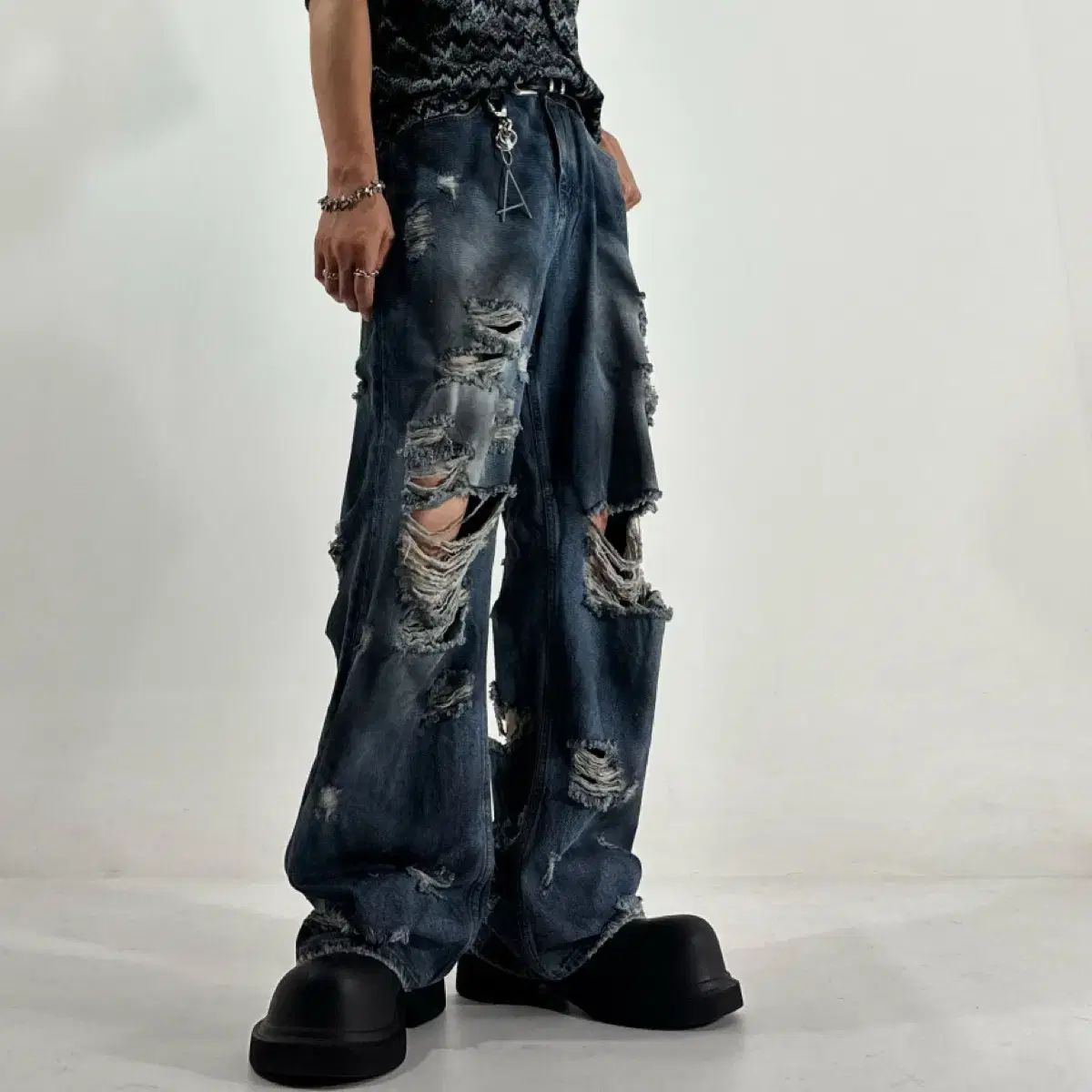 ダーティーウォッシュ ヴィンテージ デニム パンツ ダメージ