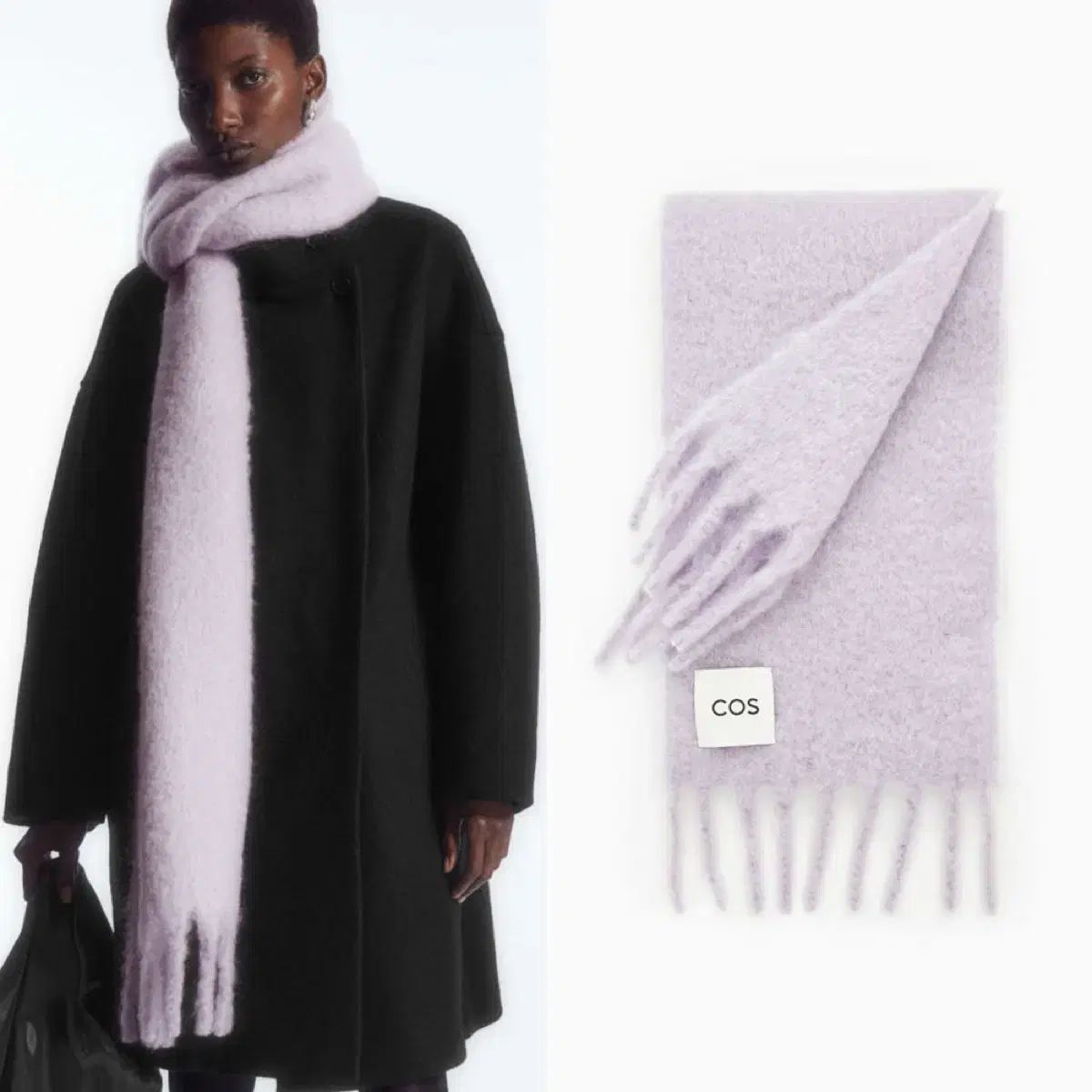 COSモヘアマフラーライラック