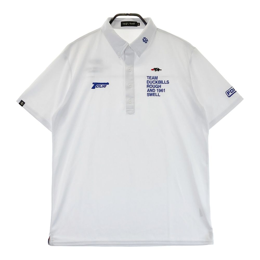 サイズ L ROUGH-SWELL ラフアンドスウェル 半袖ポロシャツ ホワイト系 240101550483 ゴルフウェア メンズ ストスト
