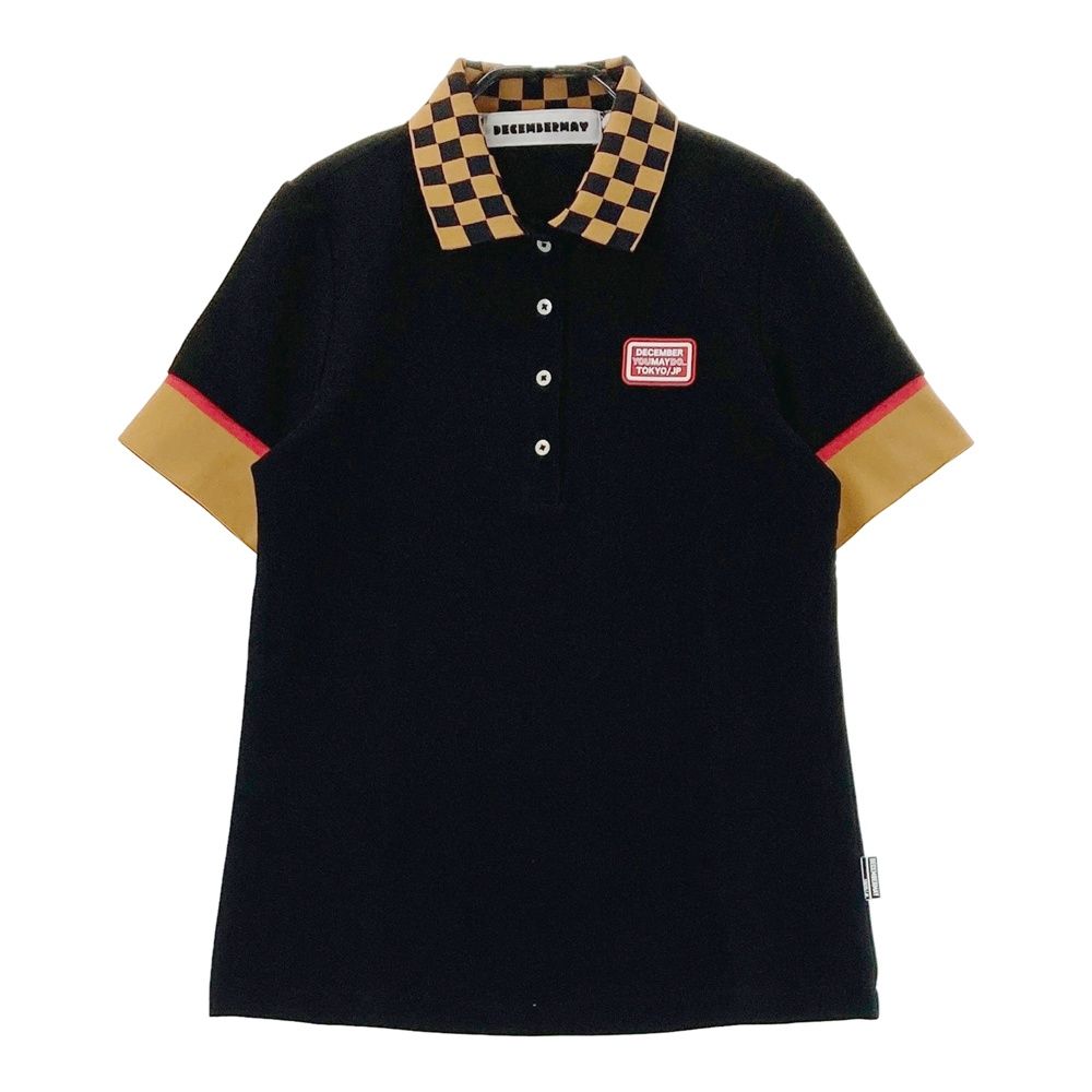 サイズ M DECEMBERMAY ディセンバーメイ 半袖ポロシャツ ブラック系 240101551183 ゴルフウェア レディース ストスト
