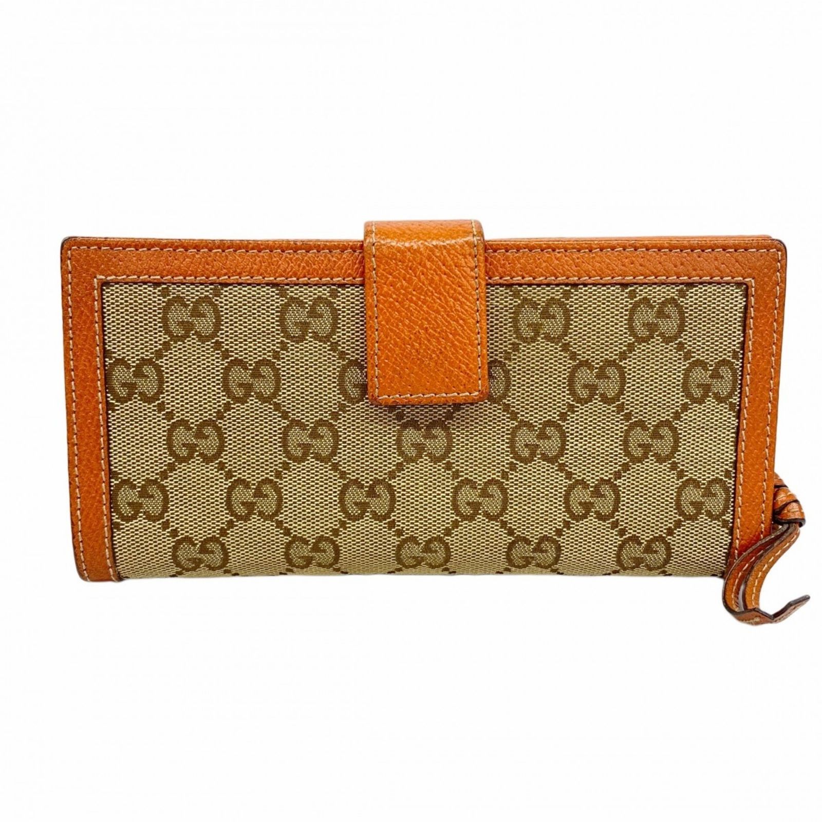 グッチ Gucci グッチ 長財布 GGキャンバス 323398 キャンバス ブラウン オレンジ シャンパンレディース