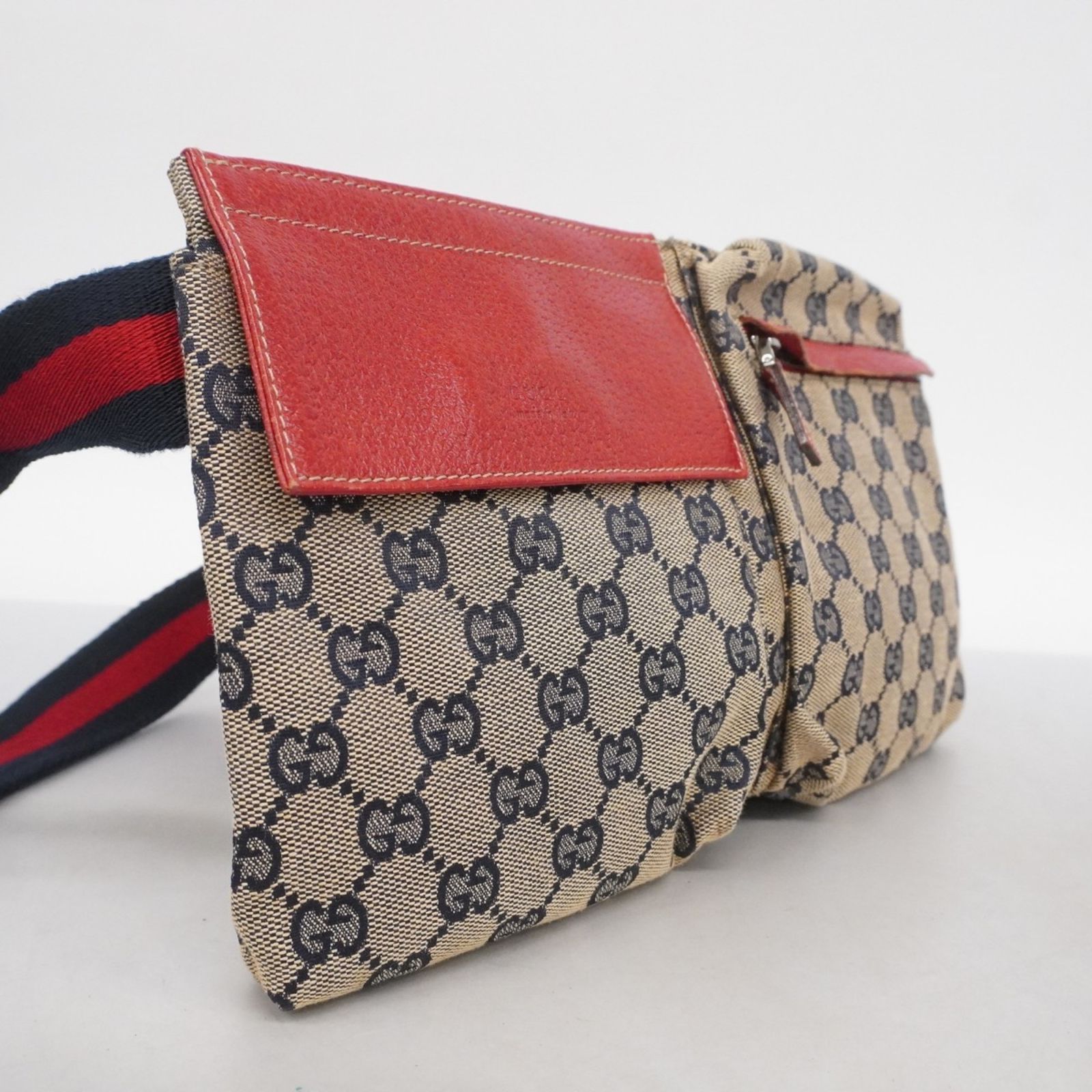 グッチ Gucci グッチ ウエストバッグ GGキャンバス 28566 キャンバス ベージュ ネイビー レッドメンズ レディース