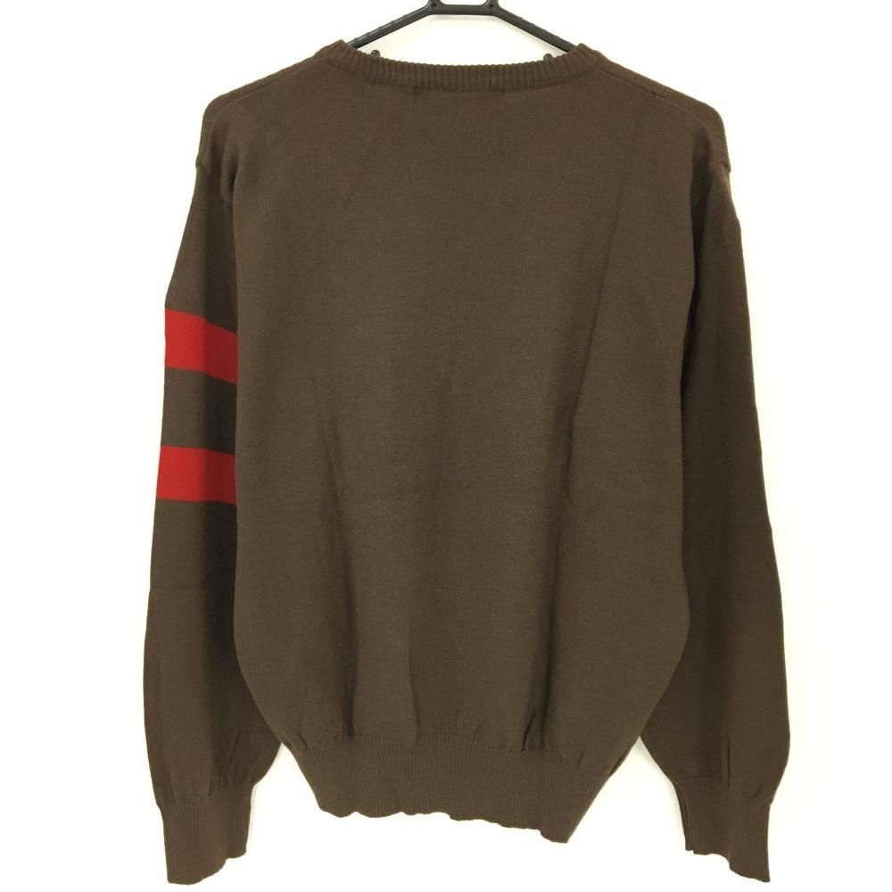 ダンスウィズドラゴン セーター ブラウン×レッド 袖ライン ウール100