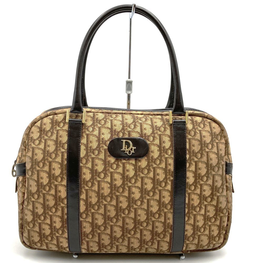 Dior ディオール ハンドバッグ ボストンバッグ トロッター キャンバス レザー ブラウン ベージュ ヴィンテージ ファッション