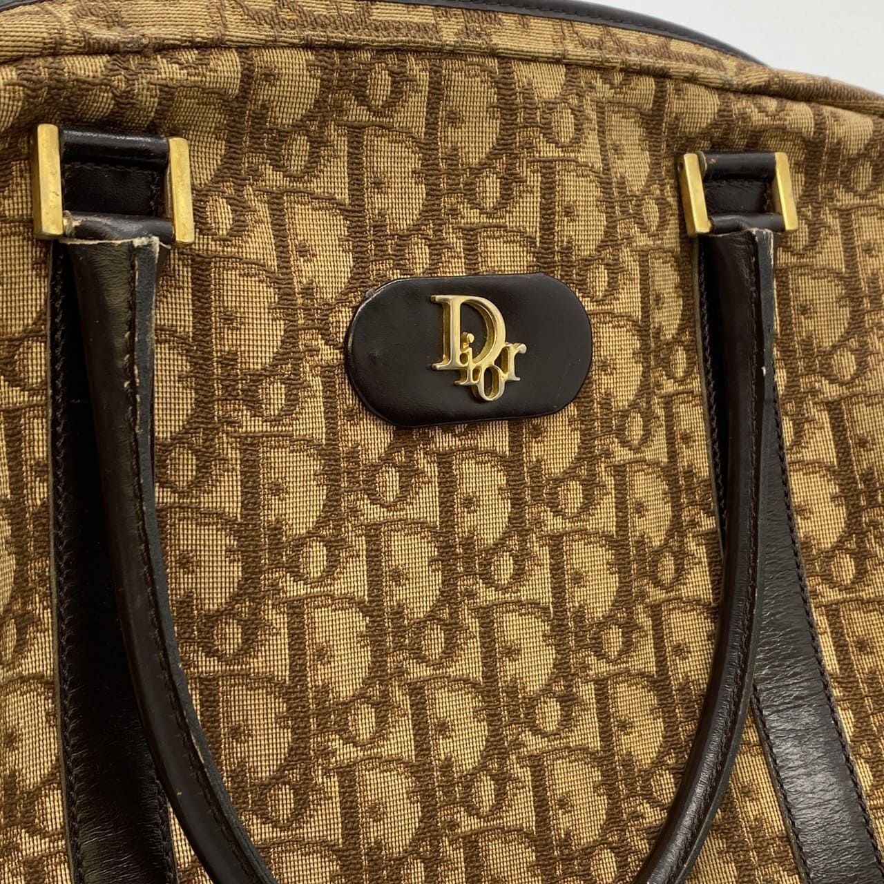 Dior ディオール ハンドバッグ ボストンバッグ トロッター キャンバス レザー ブラウン ベージュ ヴィンテージ ファッション