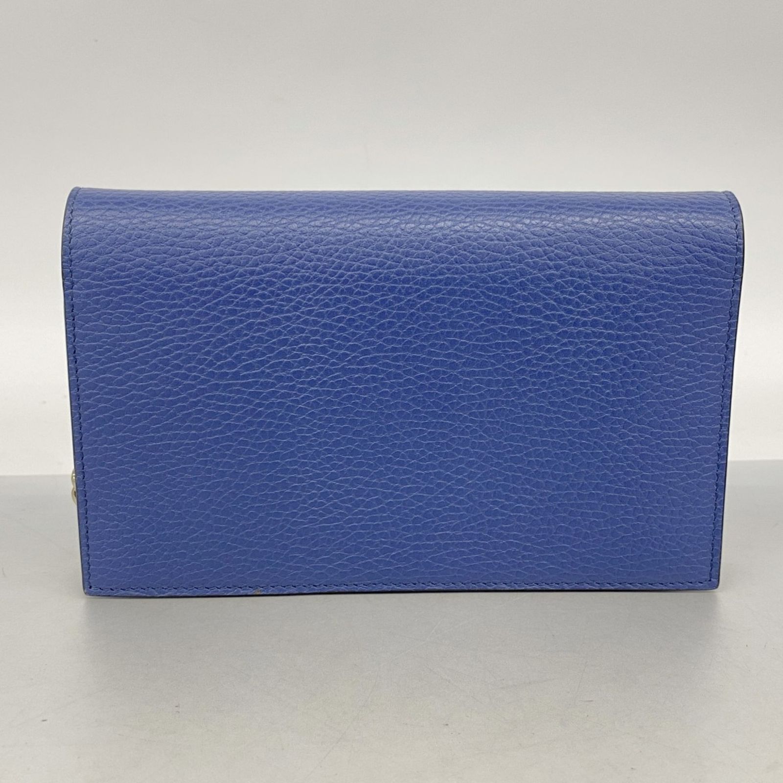  グッチ Gucci ショルダーウォレット インターロッキングG 510314 レザー ブルー シャンパンレディース その他 折り財布