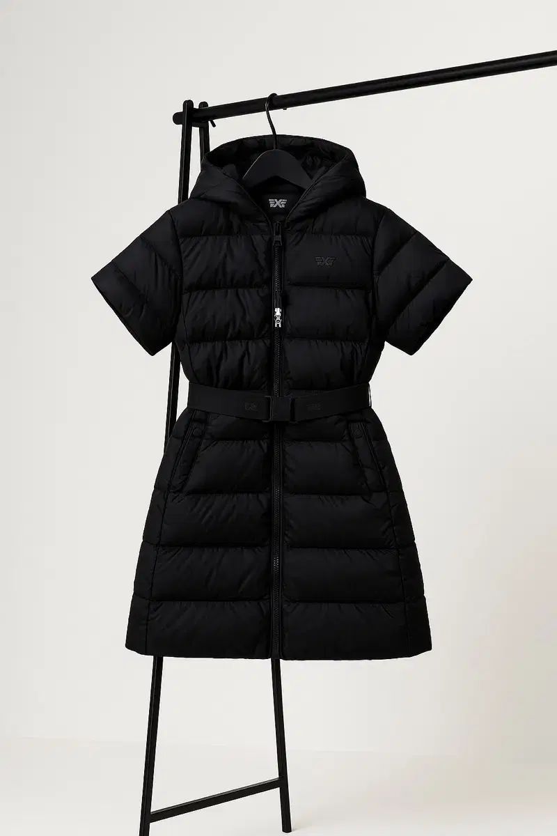 PXG ダウンジャケット ロング丈 レディース ベルト付き 半袖