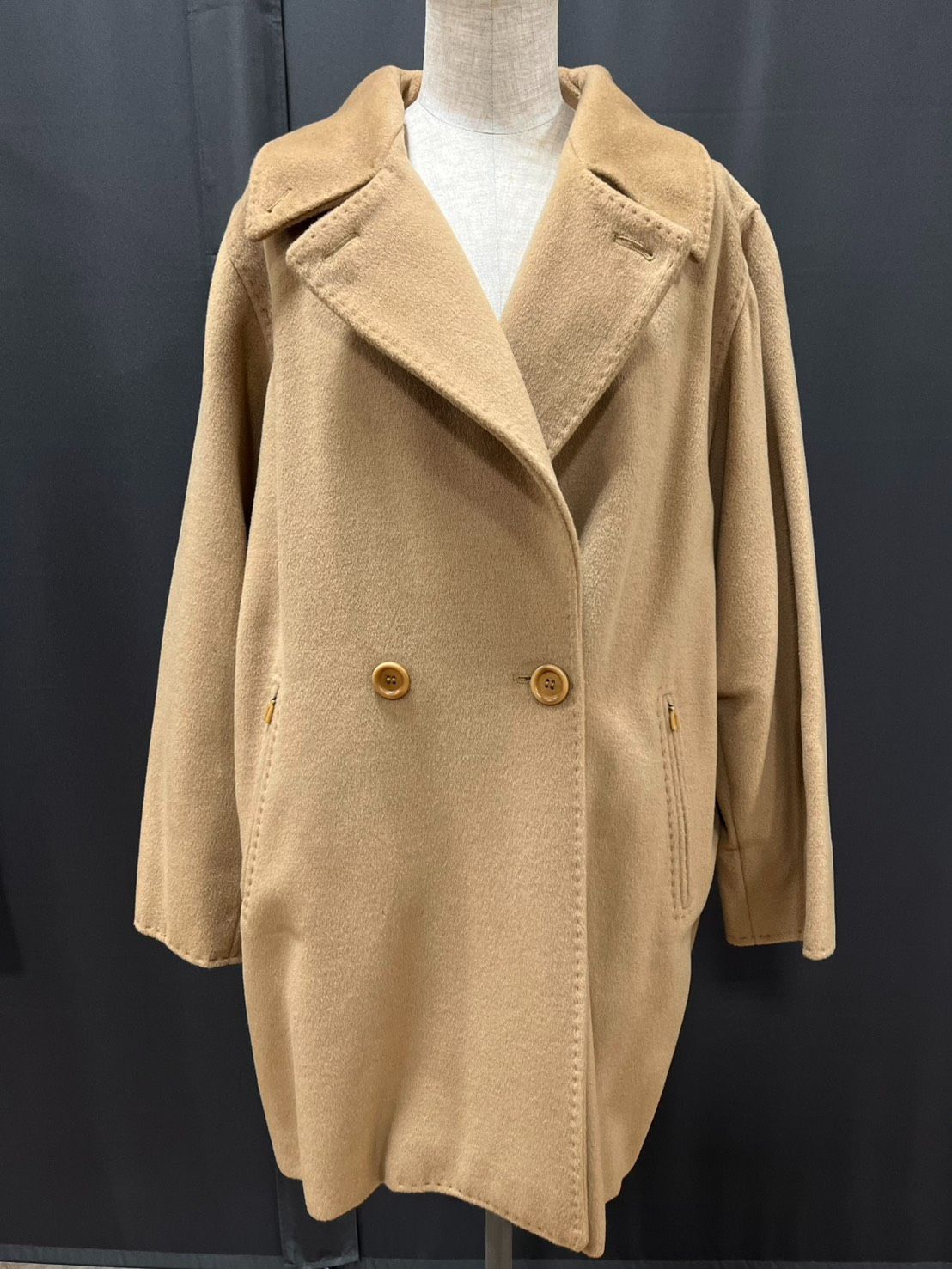 【美品】MaxMara マックスマーラ白タグ カシミヤ混フーディコート キャメル Max Mara - 美品 マックスマーラ Max Mara コート 白タグ ロングコート