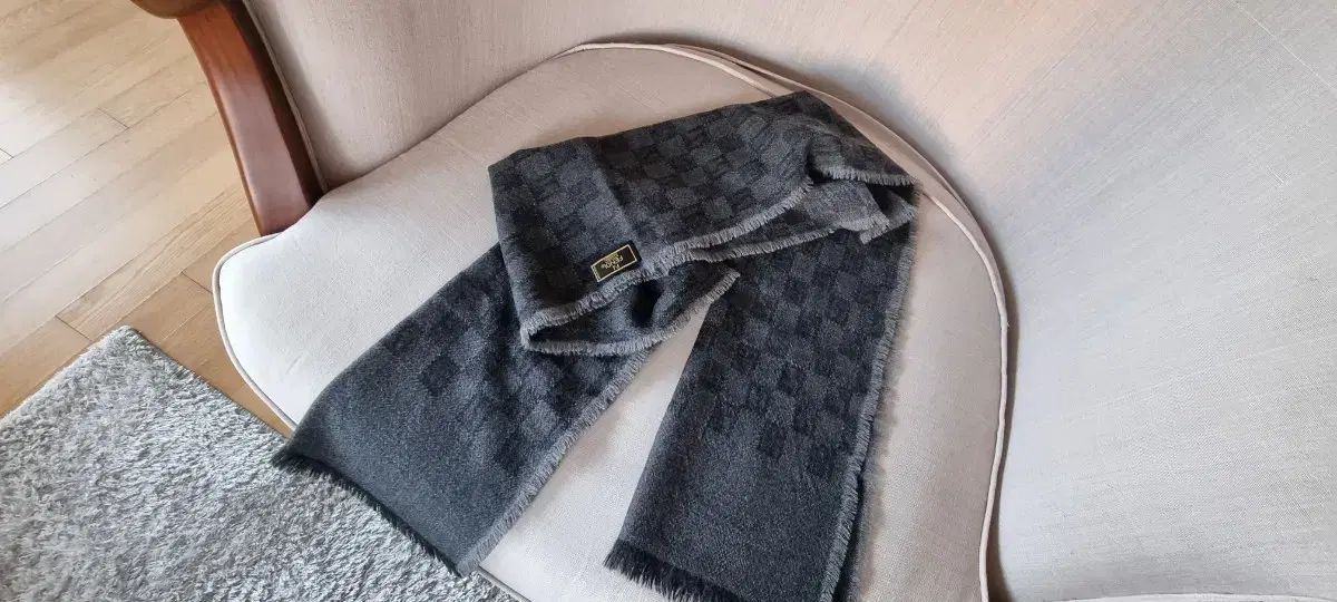 フェンディ FF ロゴ ウール マフラー グレー