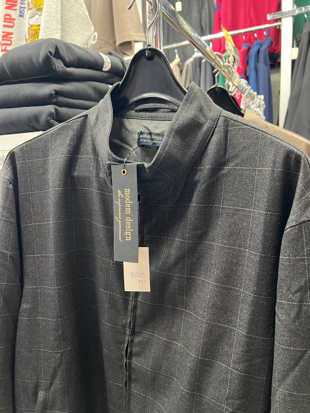 STEER steer ステア⚫︎長袖 ジャケット スタンド modemdesign モデムデザイン チェック M L
