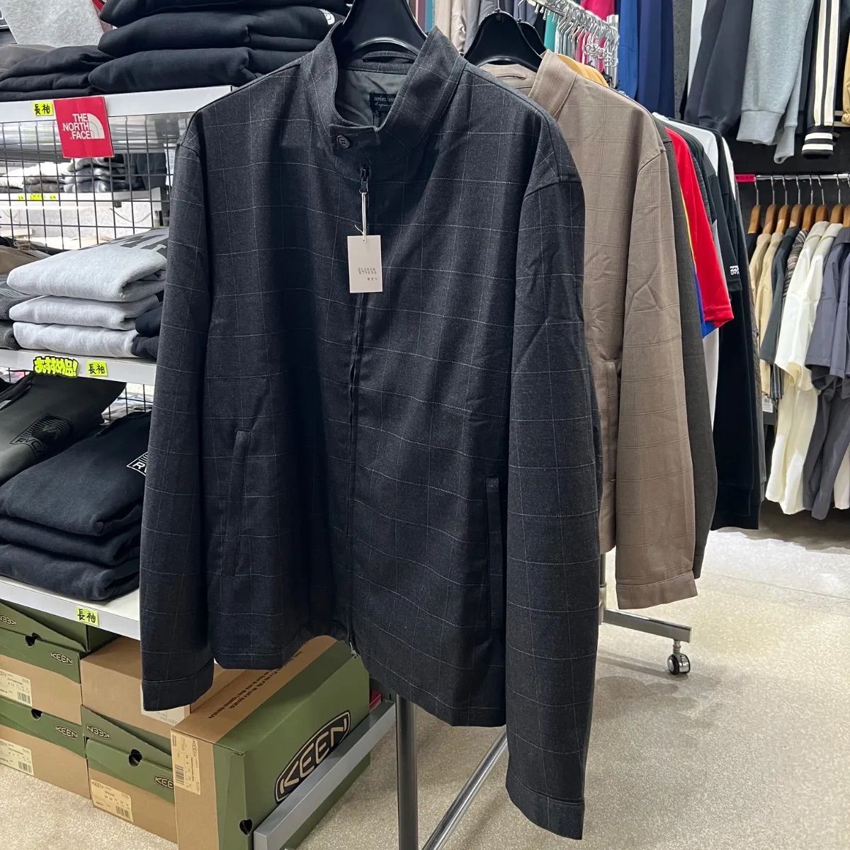 STEER steer ステア⚫︎長袖 ジャケット スタンド modemdesign モデムデザイン チェック M L