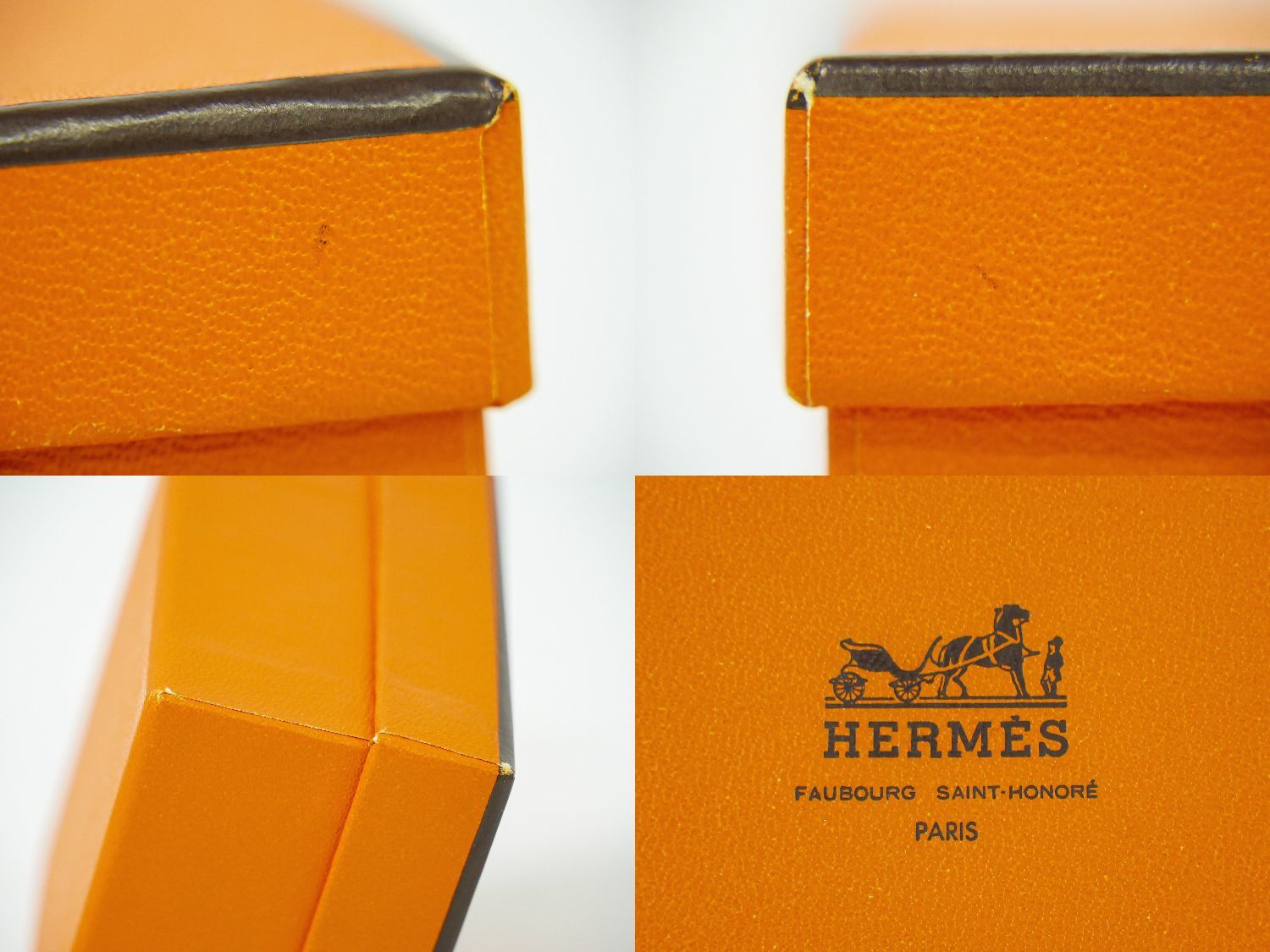本物 エルメス HERMES ボックス型 手巻き オルゴール 非売品 オレンジ