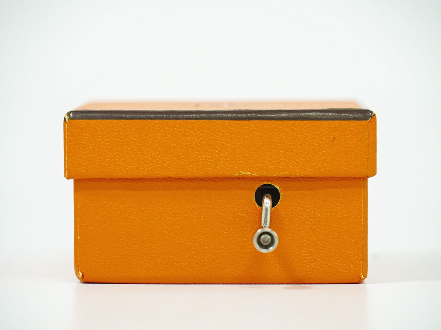 本物 エルメス HERMES ボックス型 手巻き オルゴール 非売品 オレンジ