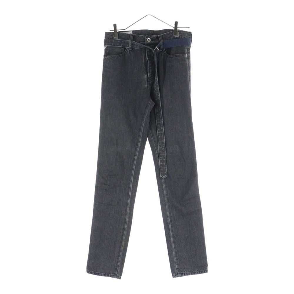 Sacai サカイ ベルテッド スキニーデニムパンツ ブラック 18-01561M