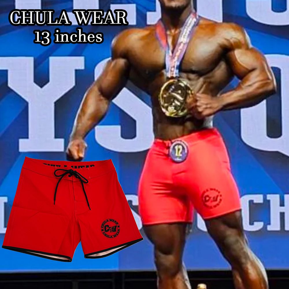 チュラウェア サーフパンツ CHULA WEAR ステージ ショーツ 水着 CHERRIES 13 inches ハーフパンツ 短パン フィジーカー 大会 メンズ 筋トレ ジム ウエア 衣類 ユ00582