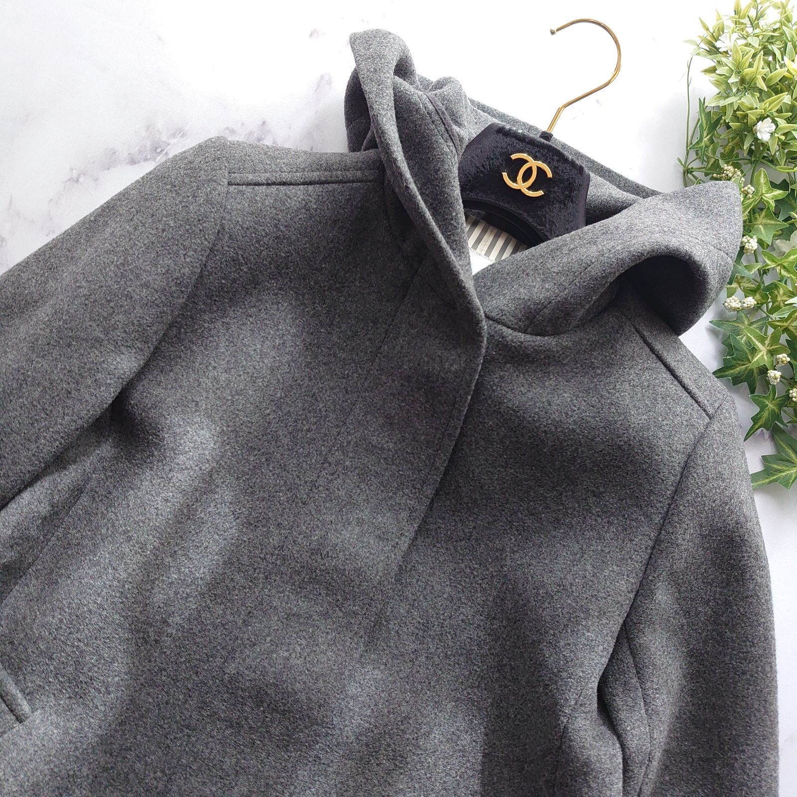 近年 マッキントッシュフィロソフィー ウールロングコート グレー 34 S