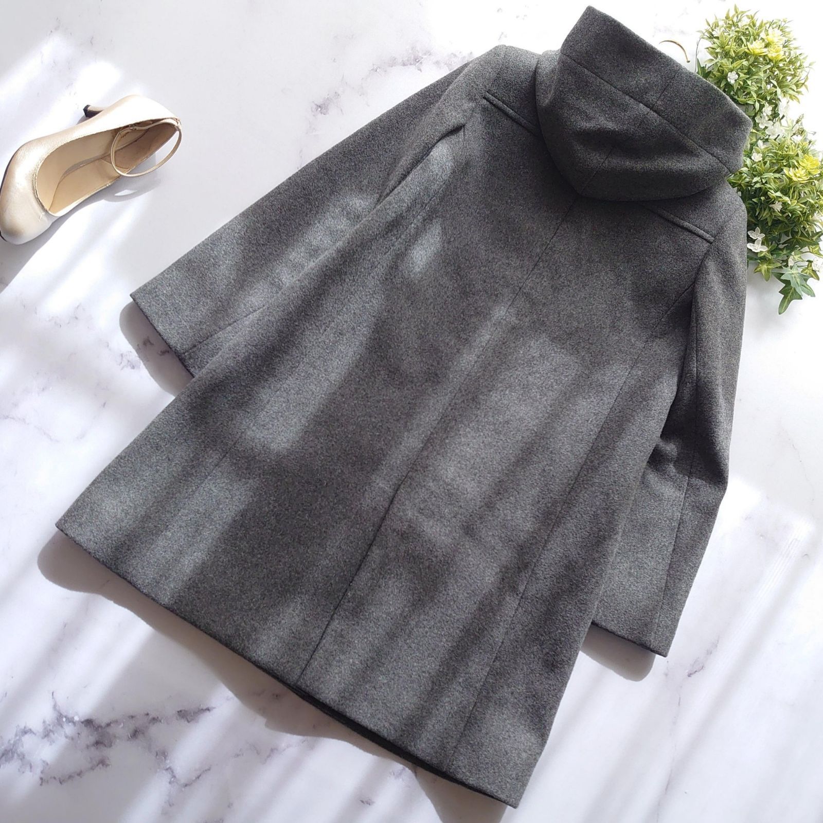 近年 マッキントッシュフィロソフィー ウールロングコート グレー 34 S