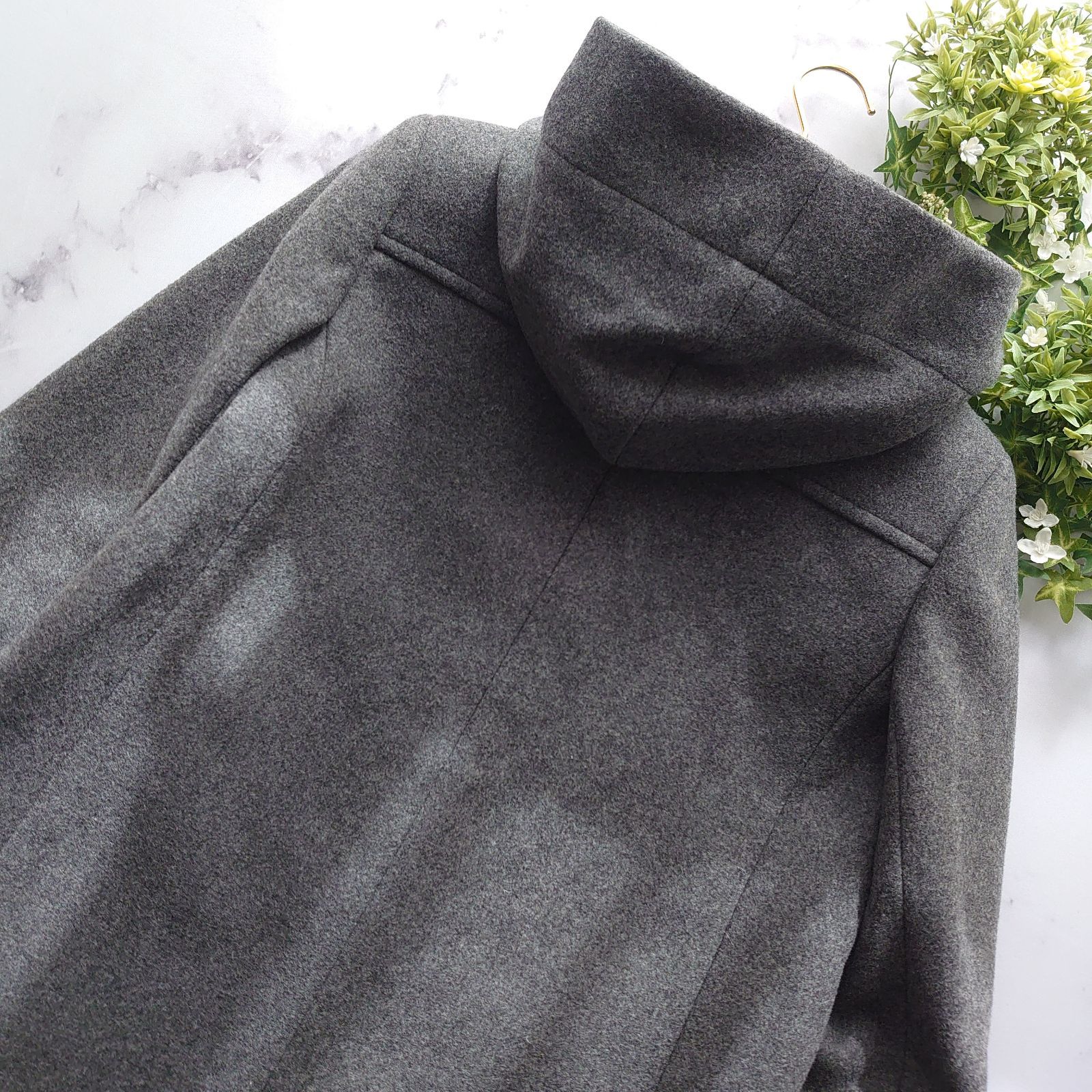 近年 マッキントッシュフィロソフィー ウールロングコート グレー 34 S