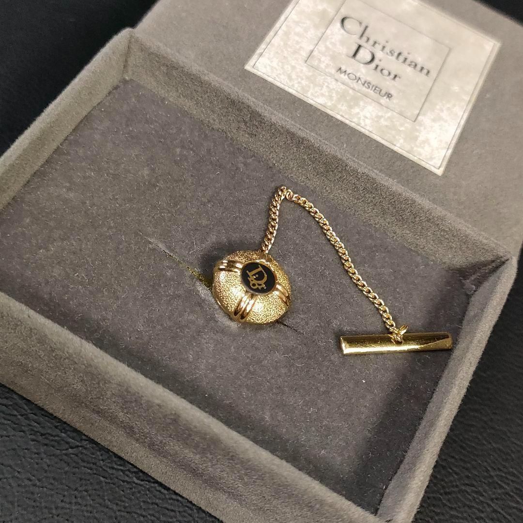 Dior ディオール タイピン タイタック ブラック ゴールド ロゴ