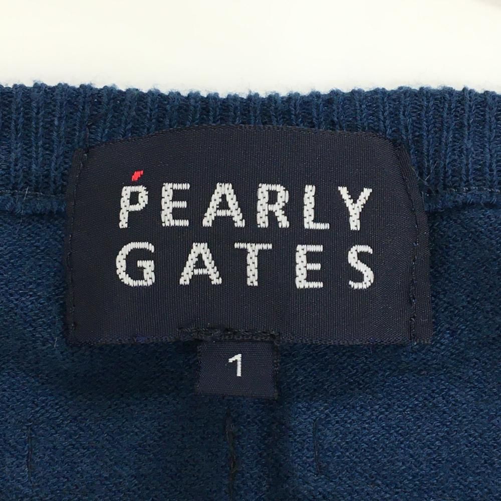 美品】パーリーゲイツ セーター ネイビー×ダークネイビー コットン混