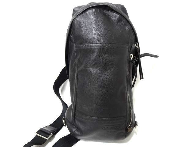 COACH コーチ 70617 トンプソン コンバーチブル スリング ショルダーバッグ ブラック レザー メッセンジャーバッグ 斜め掛け 7J