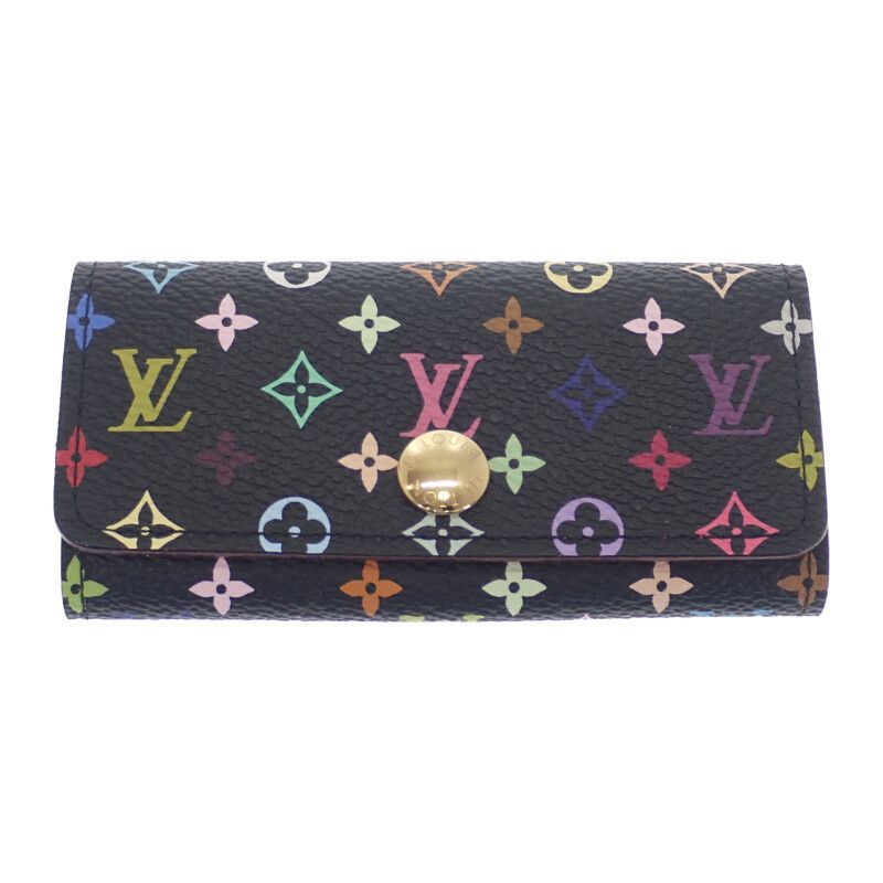 ルイヴィトン LOUIS VUITTON マルチ ミュルティクレ4 M93732 キーケース モノグラム ブラック 黒 グルナード ゴールド金具 レディース 人気 Aランク