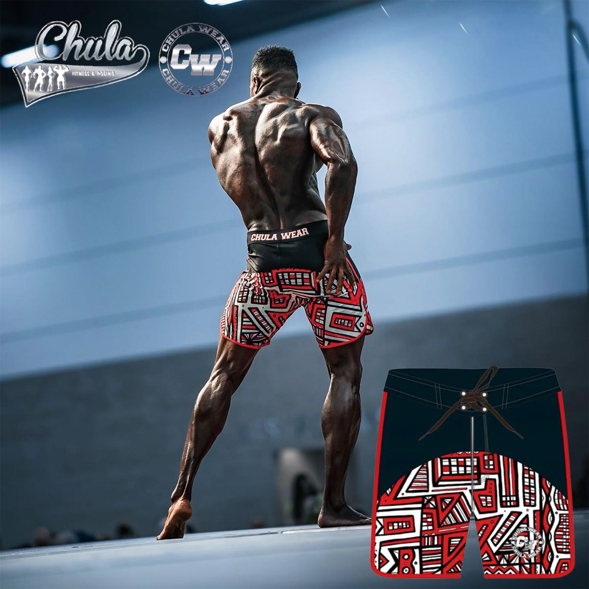 チュラウェア サーフパンツ CHULA WEAR ステージ ショーツ 水着 CHI-TOWNS ハーフパンツ 短パン フィジーカー 大会 メンズ 筋トレ ジム ウエア 衣類