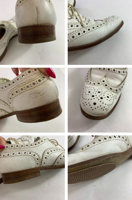 ウィングチップシューズ ホワイト３８サイズイタリア製