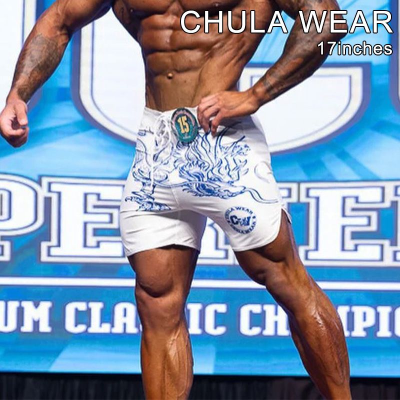 チュラウェア サーフパンツ CHULA WEAR ステージ ショーツ 水着 17inches ATLANTICUS BLUE DRAGON ハーフパンツ 短パン フィジーカー 大会 メンズ 筋トレ ジム ウエア 衣類 ユ00582