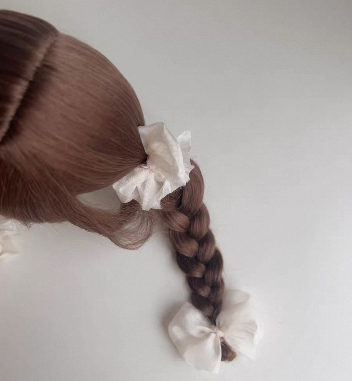 三つ編み チョコブラウン