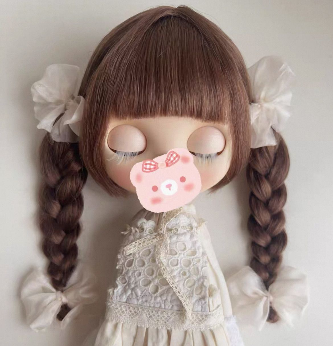 倉庫整理 品 ブライス ウィッグ モヘアウィッグ 海外作家 三つ編み チョコブラウン