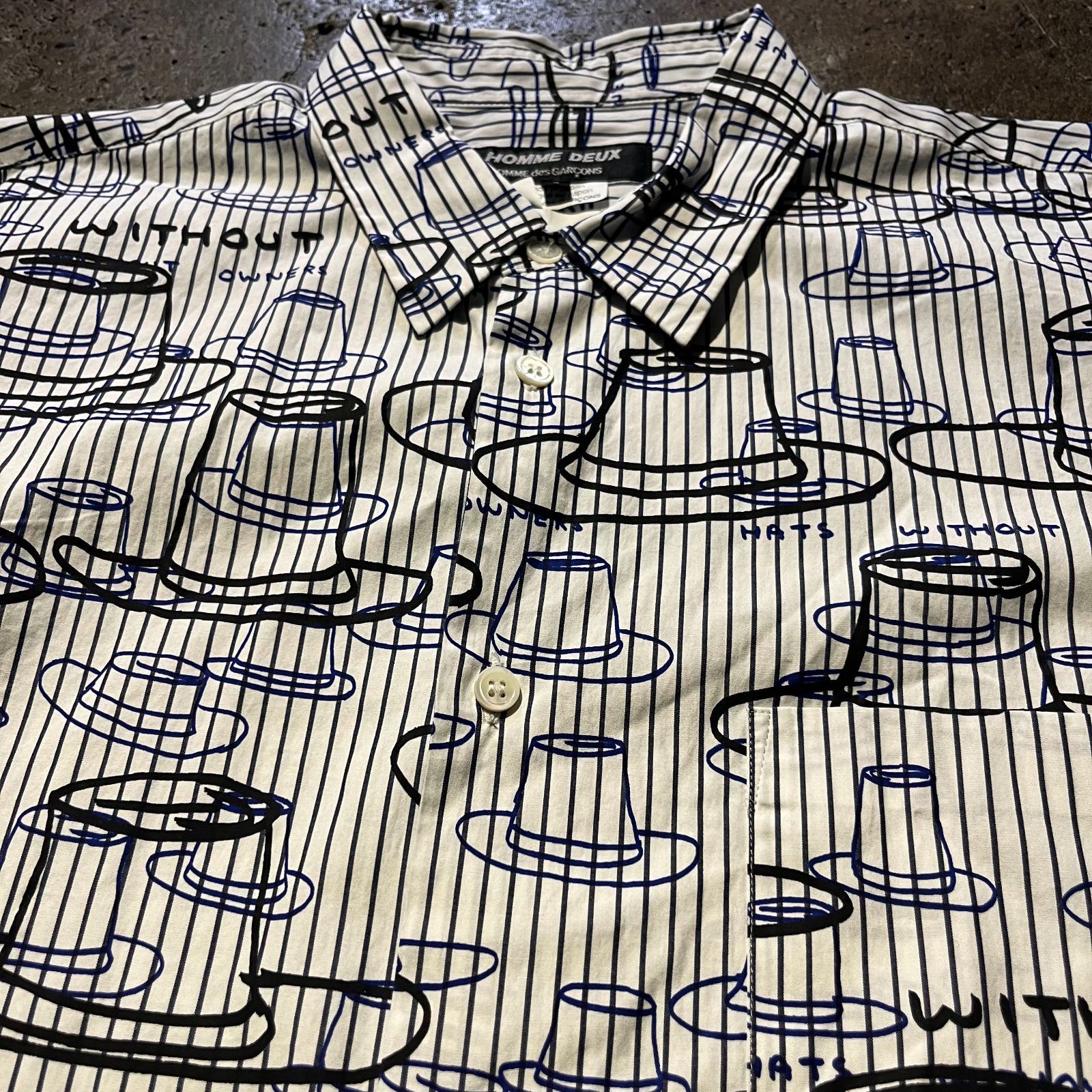 COMME des GARCONS HOMME DEUX 21aw × David Shrigly ハット総柄シャツ
