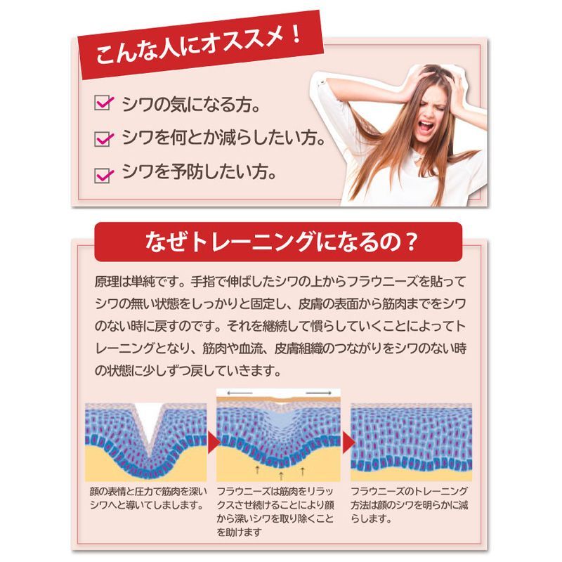 フラウニーズ 額 眉間 144ピース入り 6箱セット シワ対策 しわ取り テープ リフトアップ 顔 引き締め たるみ シワ改善