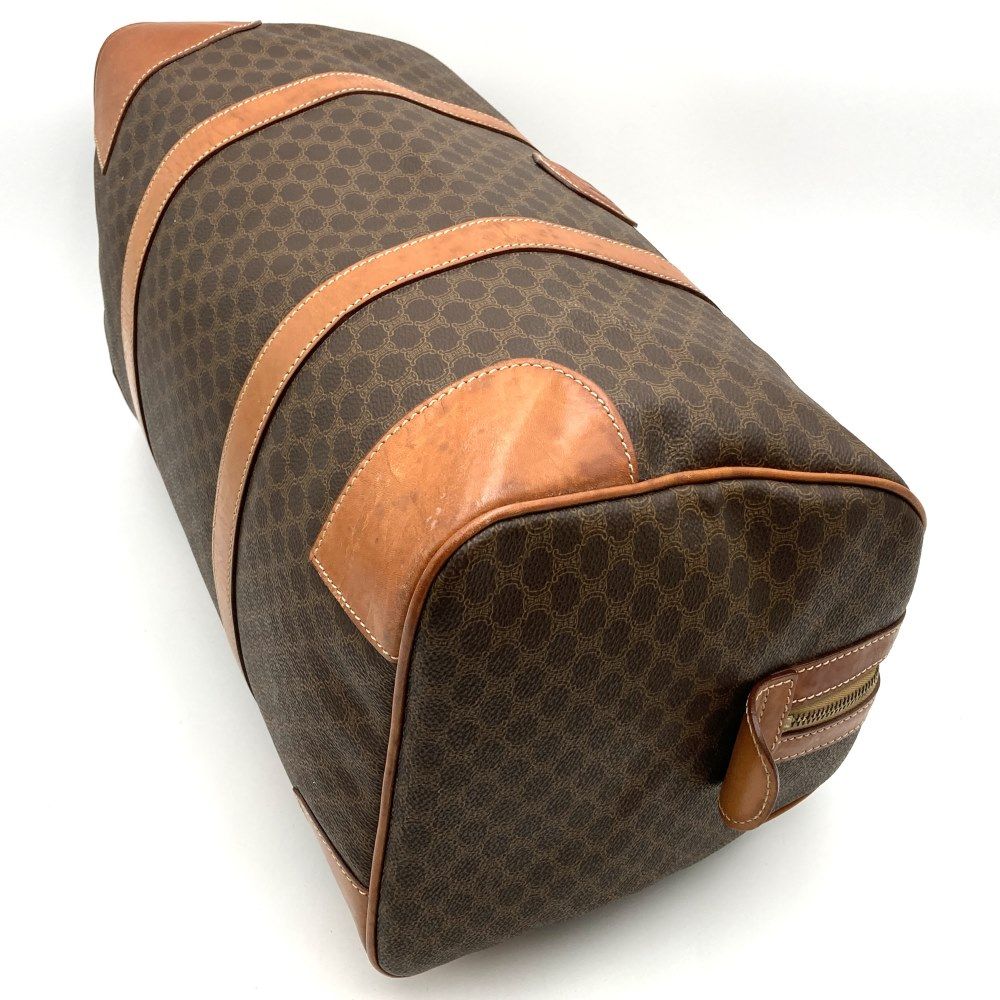 CELINE セリーヌ ボストンバッグ 旅行鞄 マカダム ヴィンテージ PVC レザー ブラウン レディース メンズ ファッション