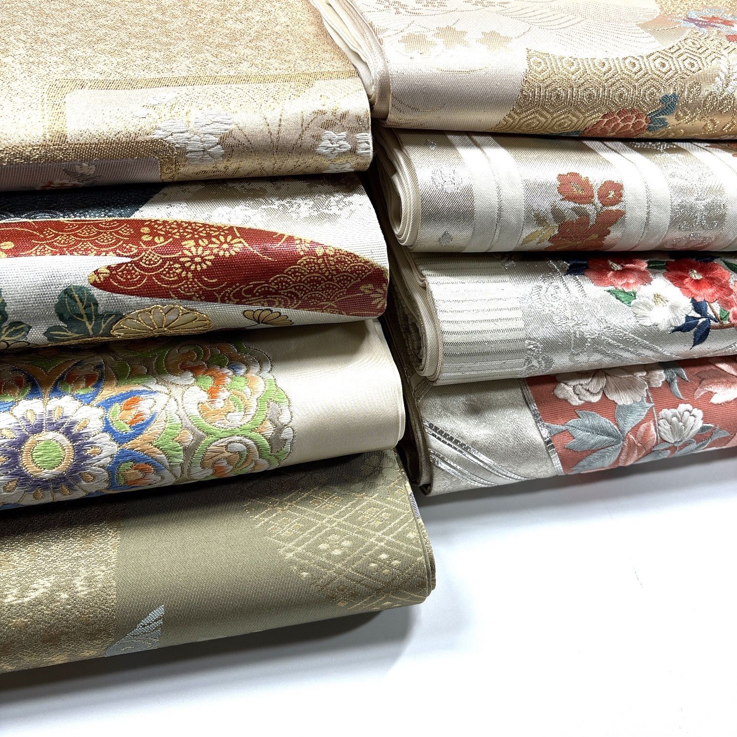 名古屋 8本 帯まとめ売り 同梱購入歓迎 リメイク用 着付け練習用