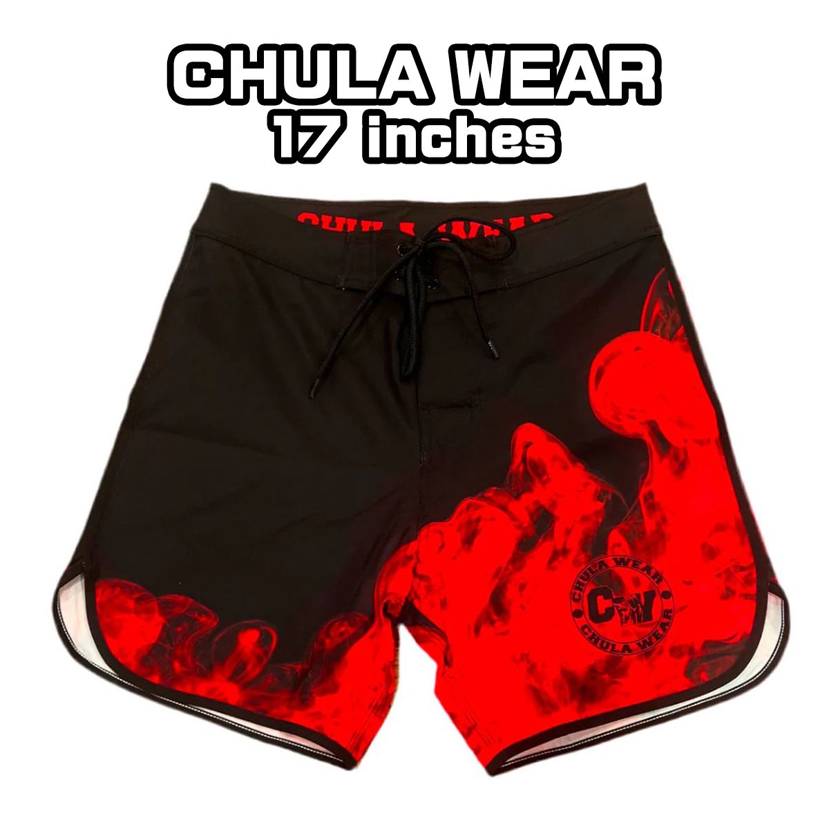 チュラウェア サーフパンツ CHULA WEAR ステージ ショーツ 水着 17 inches HUMOS ROJOS ハーフパンツ 短パン フィジーカー 大会 メンズ 筋トレ 競技用 ジム ウエア 衣類 ユ00582