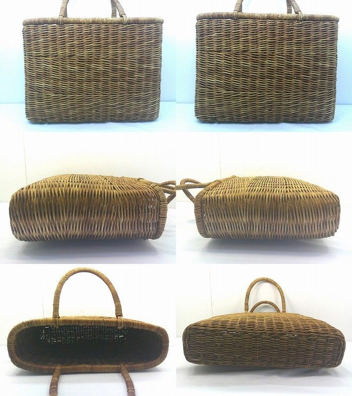 s25g-A719k あけび 細工 アケビ かご 籠 バッグ 手提げバッグ 大 バスケット 細工 蔦 民芸品 おしゃれ