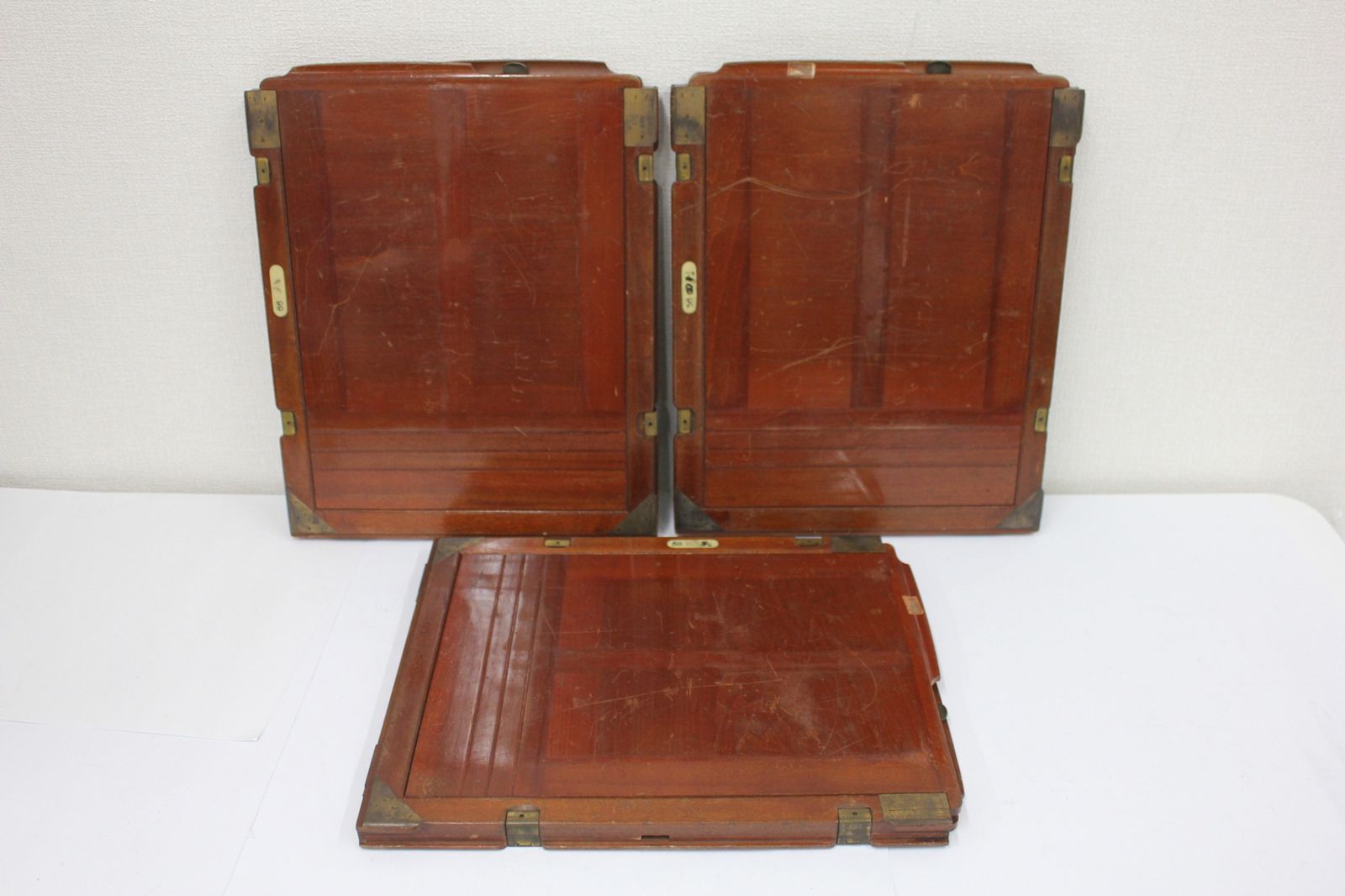 返品保証 大判木製フィルムホルダー 4判 内部フレーム枠27cm×37.5cm 自己採寸 3枚セット e3677