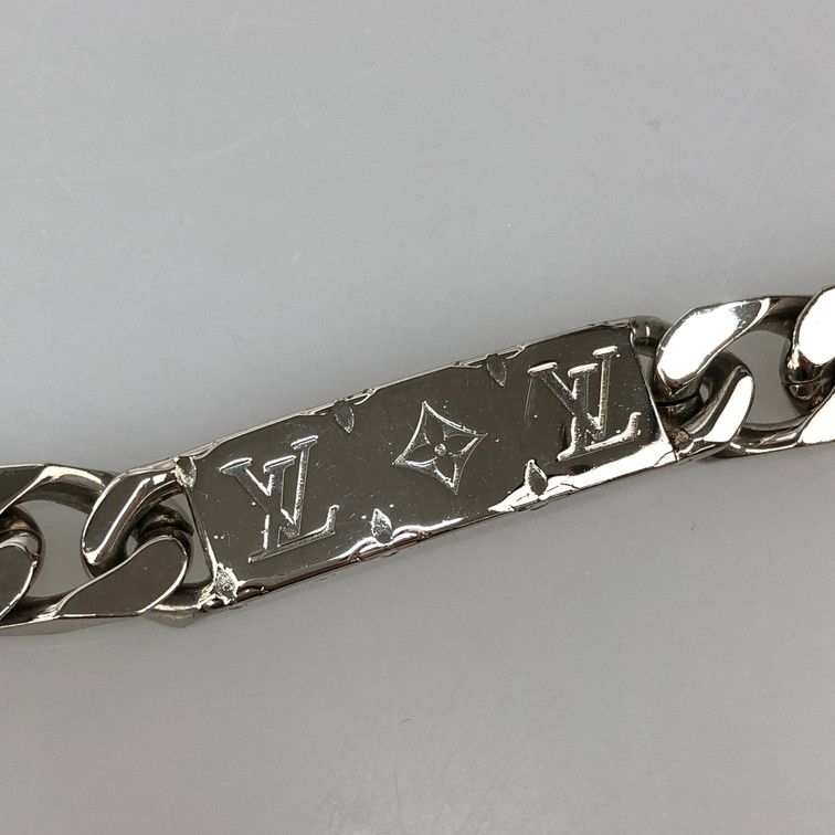 品 LOUIS VUITTON ルイ ヴィトン M 62486 LVロゴ モノグラム チェーンブレスレット シルバー 182 251111 SY 02 iwa