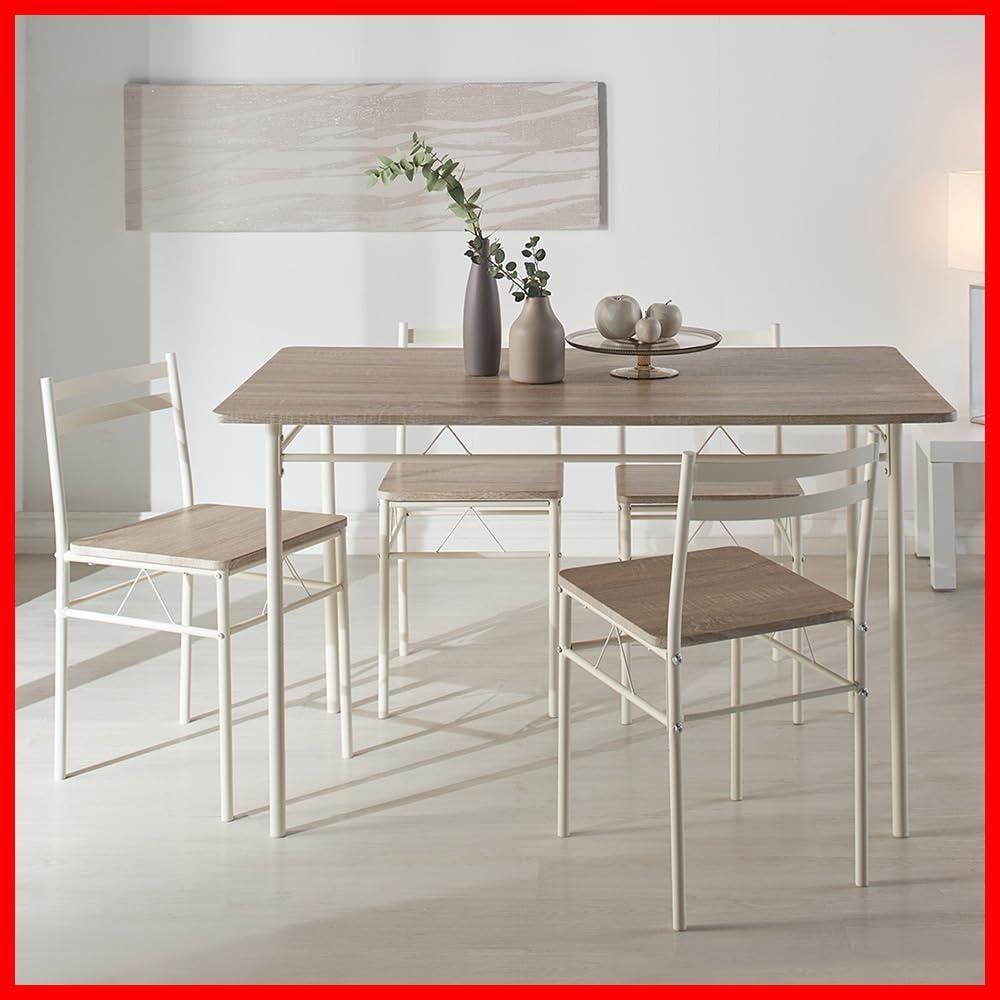 フォロー割 4人用 ダイニングテーブルセット 5点セット ダイニングテーブル リビングテーブル 食卓 テーブル 幅120 cm 1点 チェア アイリスプラザ 4脚 ナチュラル 木目調 おしゃれ コンパクト 組み立て品 AS V 120