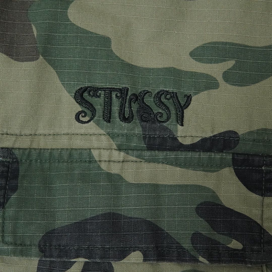 ステューシー Stussy ミリタリー ジャケット XL 迷彩 フラワー 刺繍