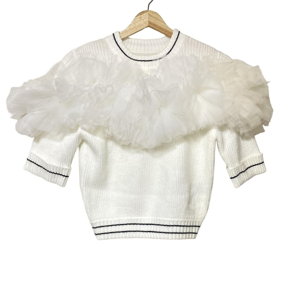 Bibiy. ビビィ 七分袖セーター サイズF レディース - 白