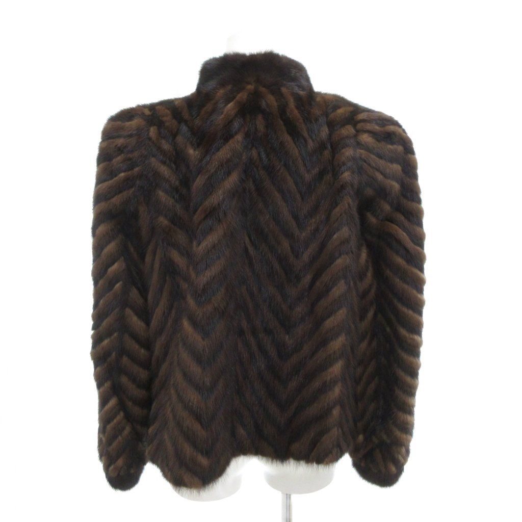 グレース GRACE ファーコート 13 毛皮 ミンクファー ミドル ハーフ ヘリンボーン 茶 ブラウン AE GY18