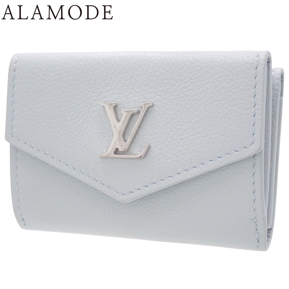 LOUIS VUITTON(ルイ・ヴィトン) ポルトフォイユ・ロックミニ コンパクトウォレット ミニ財布 3つ折り 三つ折り カーフ ライトブルー水色 シルバー金具 M83650 レディース 40802164647【中古】【アラモード】 LOUIS VUITTON(ルイ・ヴィトン) ポルトフォイユ・ロックミニ