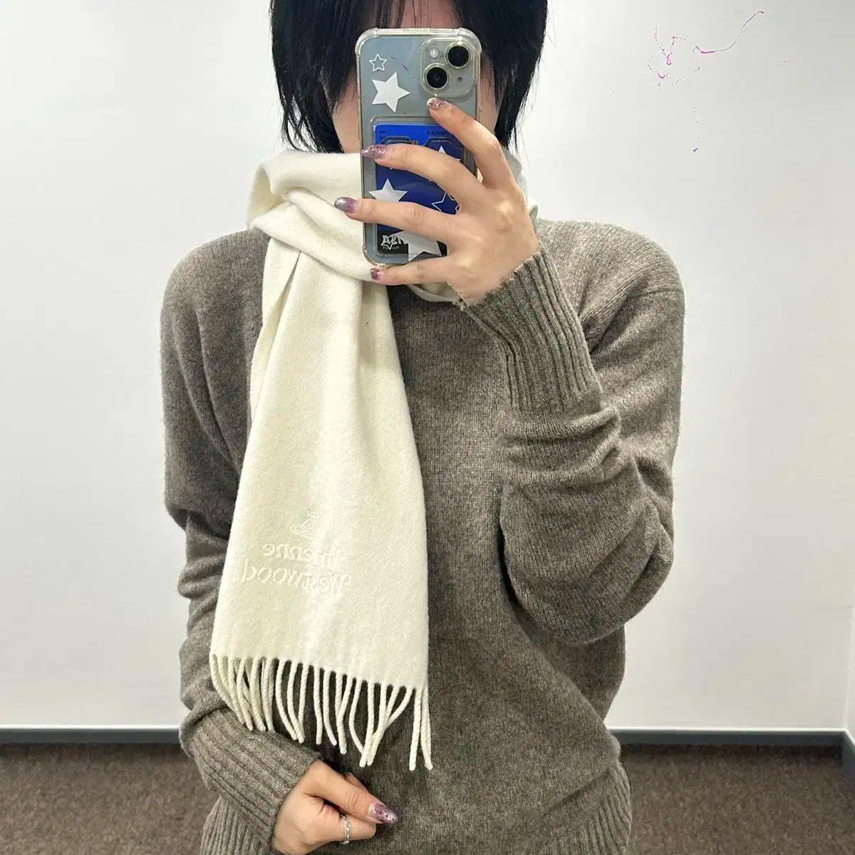 Vivienne Westwood ヴィヴィアン ウエストウッド アイボリー マフラー