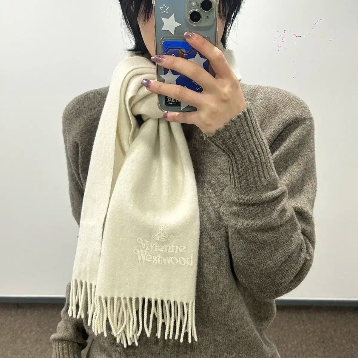 Vivienne Westwood ヴィヴィアン ウエストウッド アイボリー マフラー
