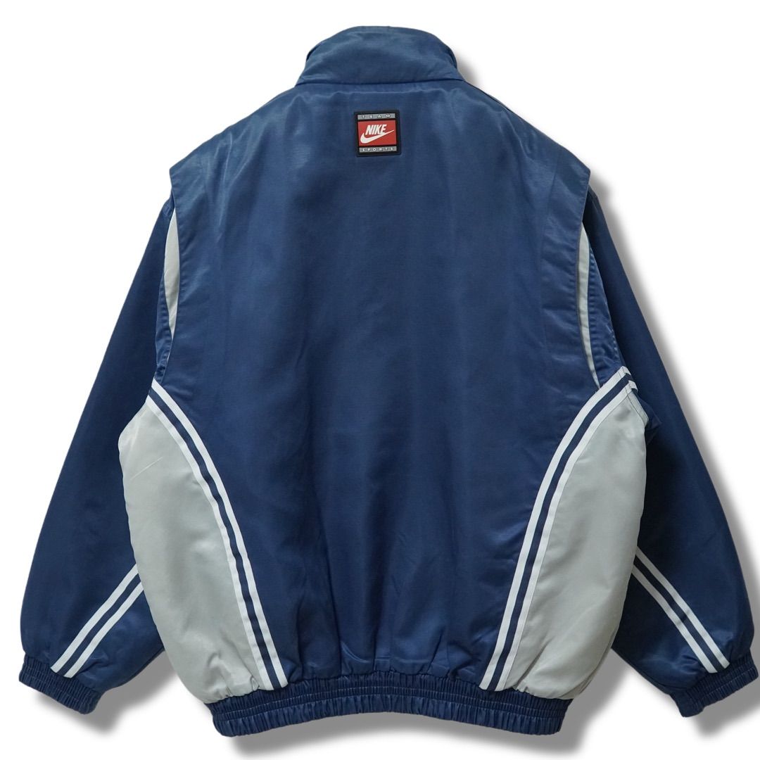 【レア物】90s ナイキ　ビッグスウッシュ　NIKE 中綿ジャケット　Lサイズ 状態◎】90's 白タグ ナイキ中綿ジャケット 刺繍ロゴ/ビッグス