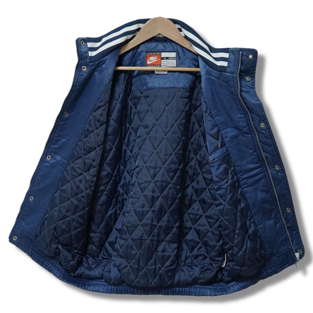ナイキ NIKE 中綿 ナイロンジャケット L 相当 表記 M ネイビー×グレー