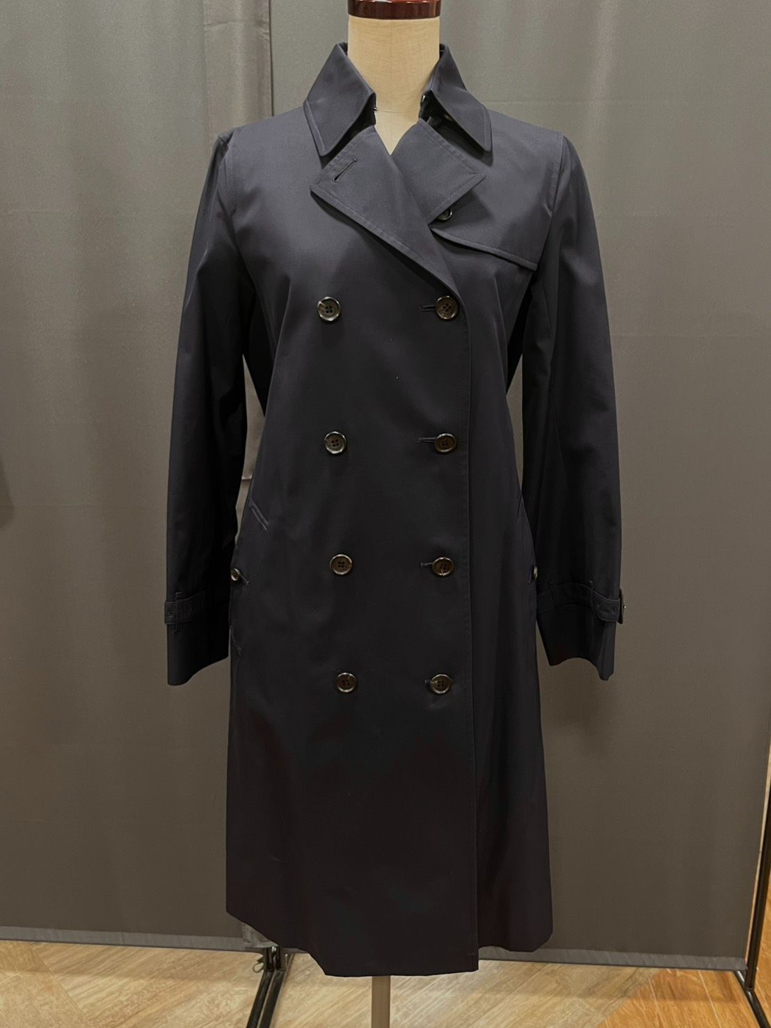 EL6 BURBERRY バーバリー ロンドン トレンチコート 紺色 裏地ノバチェック サイズ36 ネイビー MK11245