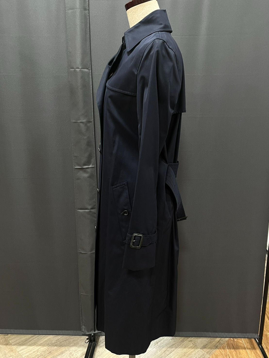 EL6 BURBERRY バーバリー ロンドン トレンチコート 紺色 裏地ノバチェック サイズ36 ネイビー MK11245